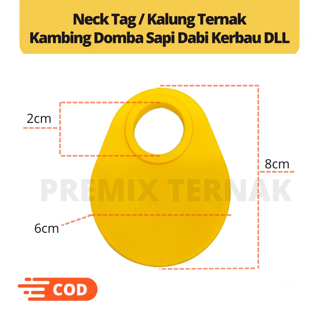 NECK TAG KAMBING FREE TALI TINGGAL PASANG - NECKTAG Penanda Kalung penanda nomor untuk Ternak Kambing Domba Sapi