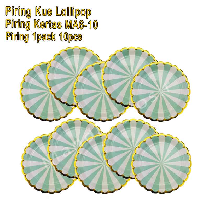 Piring Motif Lolipop *Piring Kue * Piring Kertas MA6-10 * 1pack 10pcs