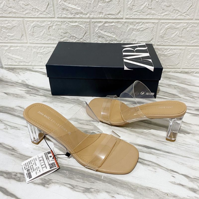 zara heels transparant