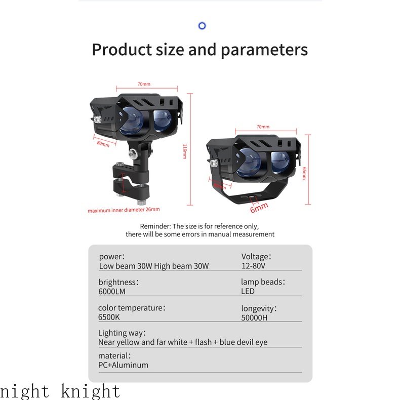 Lampu Sorot LED Mini Lima mode Untuk Berkendara Motor