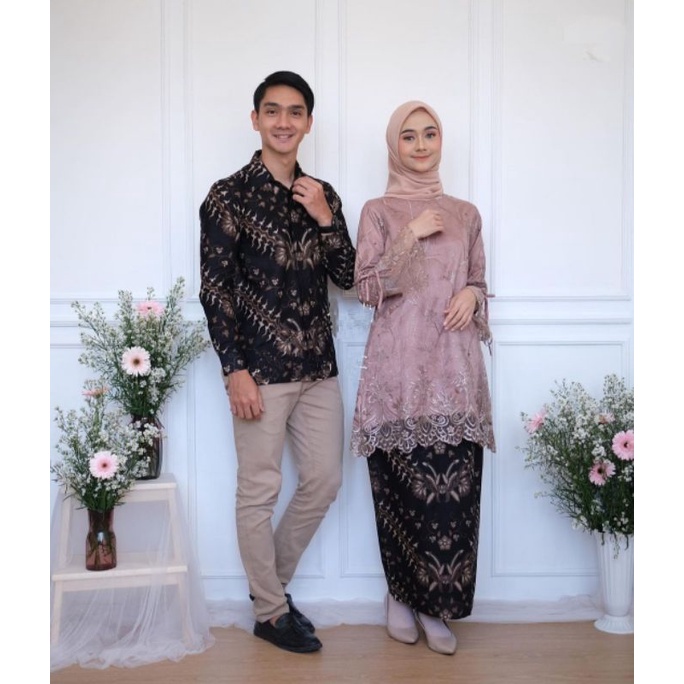 set batik couple Selly | baju couple keluarga 2023 couple| couple pasangan | gamis couple | baju couple kondangan | kebaya couple