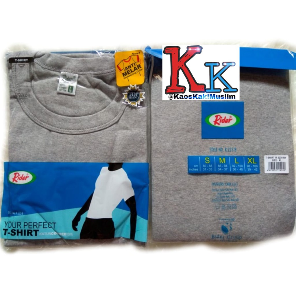 [KaosKakiMuslim] OBLONG RIDER ABU ABU | kaos oblong pria | Kaos rider abu abu | kaos polos