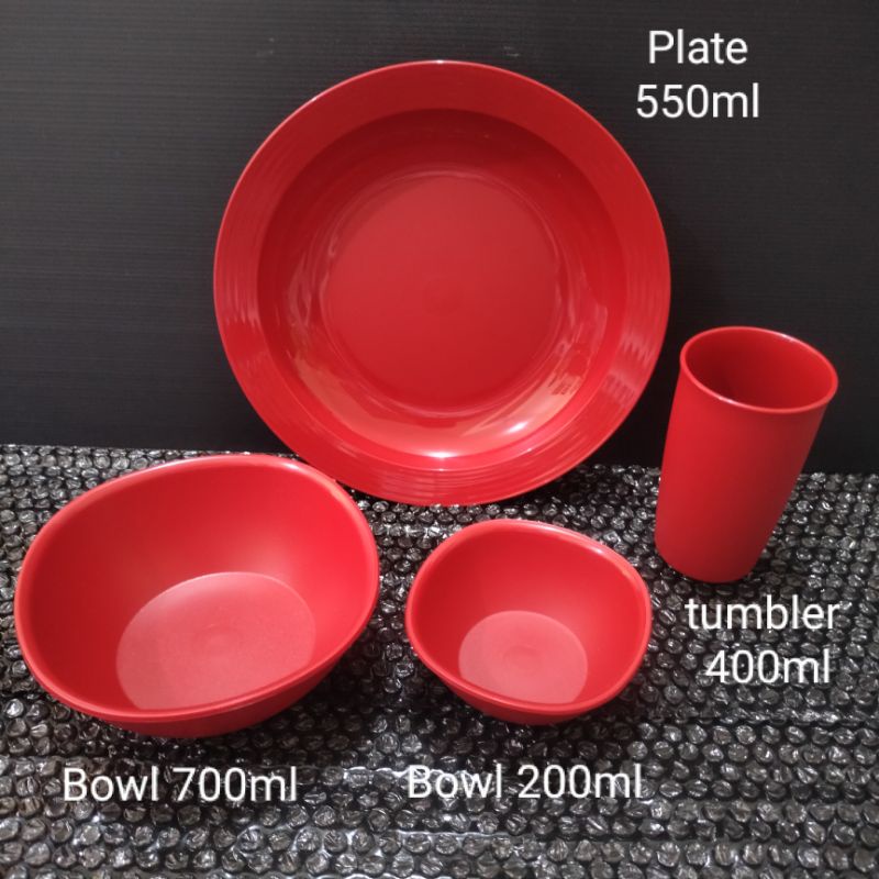 deep plate/legacy bowl/blossom bowl/tumbler tupperware/Tupperware merah/blossom plate