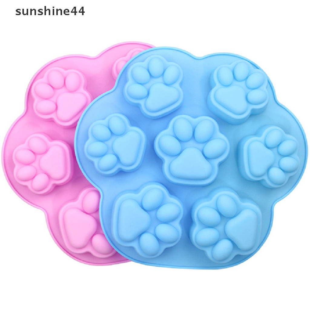 Sunshine Cetakan Es Batu / Sabun / Fondant Bentuk Telapak Kaki Anjing Bahan Silikon