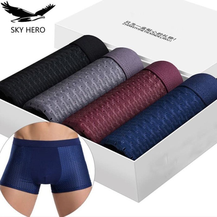 Celana Dalam Boxer Brief Pria Size XXXL ISI 4PCS - MU0015 Multi-Color