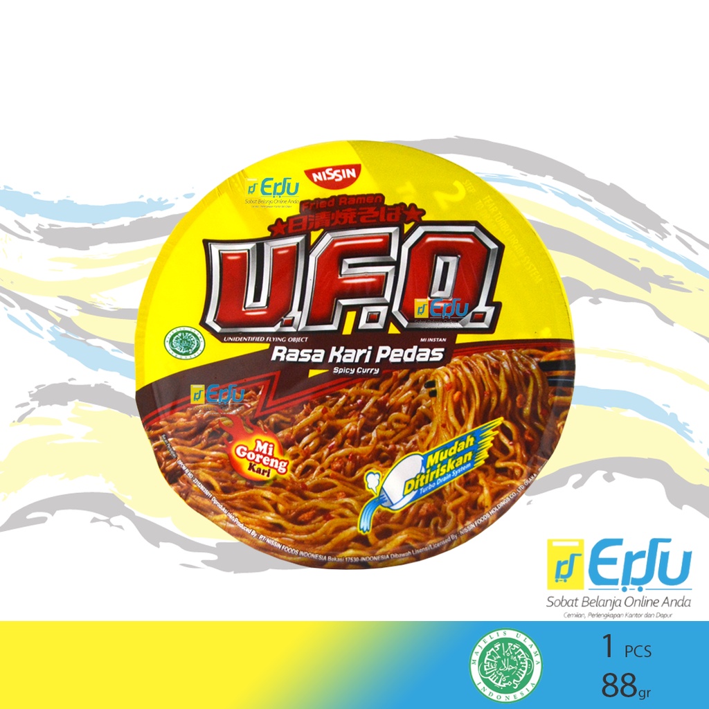 ECER Nissin UFO Kari Pedas Ramen Goreng Instan Kemasan Mangkok Halal - 88gr