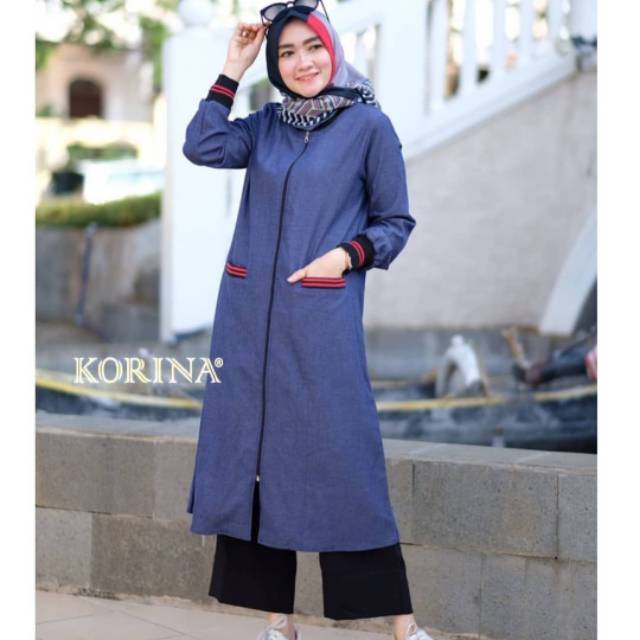 Korina denim rib tunik NEW with tag