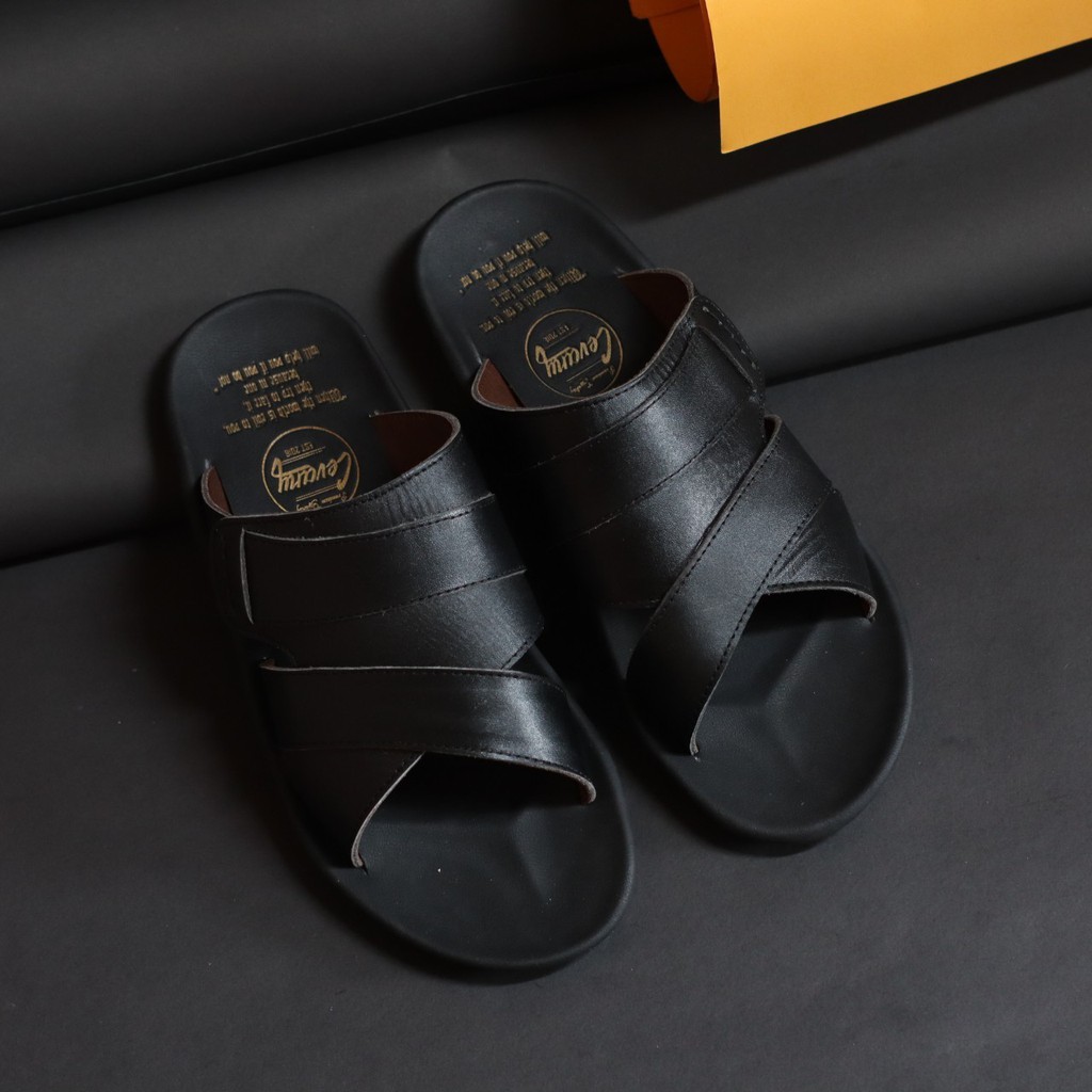 BUILD|Sandal Casual Selop Pria Kulit Asli Original Fashion Trendy Laki Laki