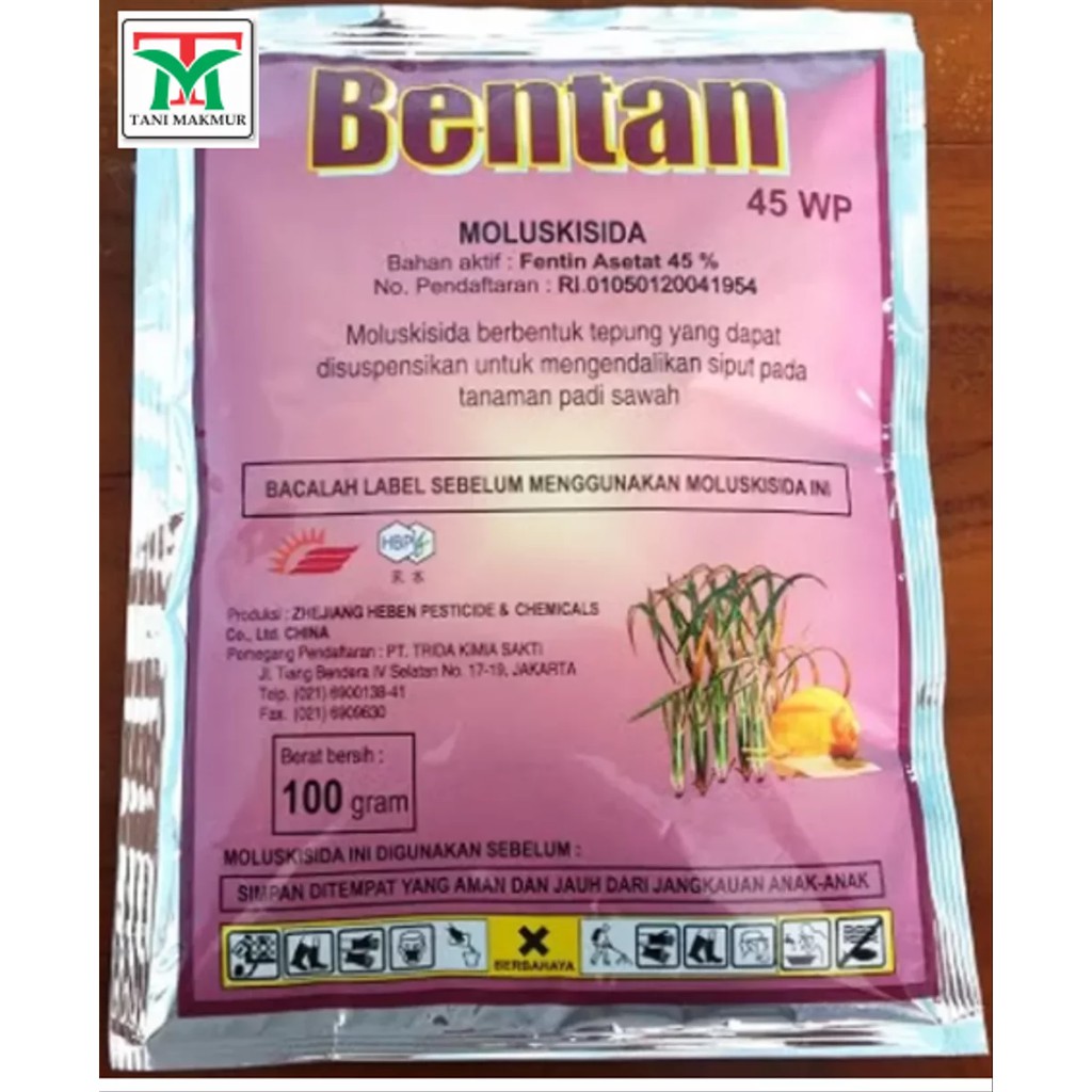 Bentan 45wp 100gr Moluskisida Obat Pembasmi Keong Dan Siput Shopee Indonesia