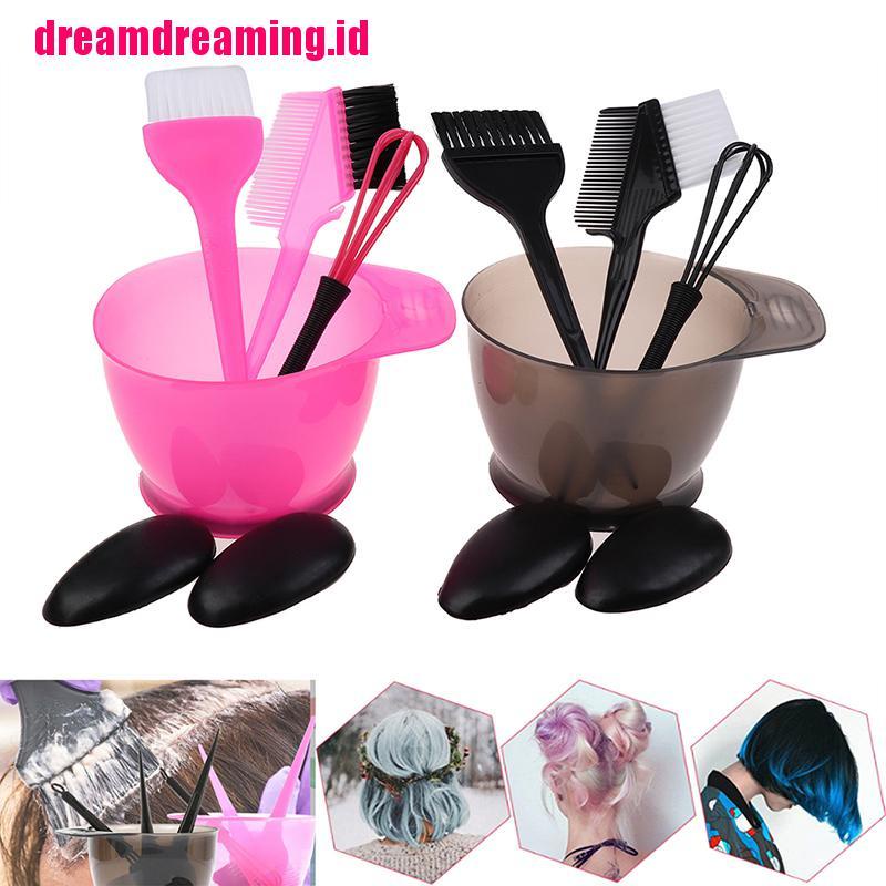 5pcs / set Brush + Mangkuk + Peralatan Mewarnai Rambut