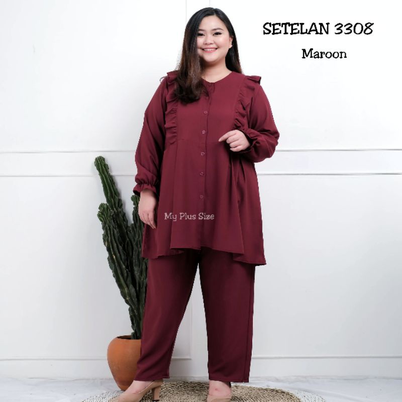 Setelan Jumbo kode 3308 ,Ld 130 &amp; 142 cm