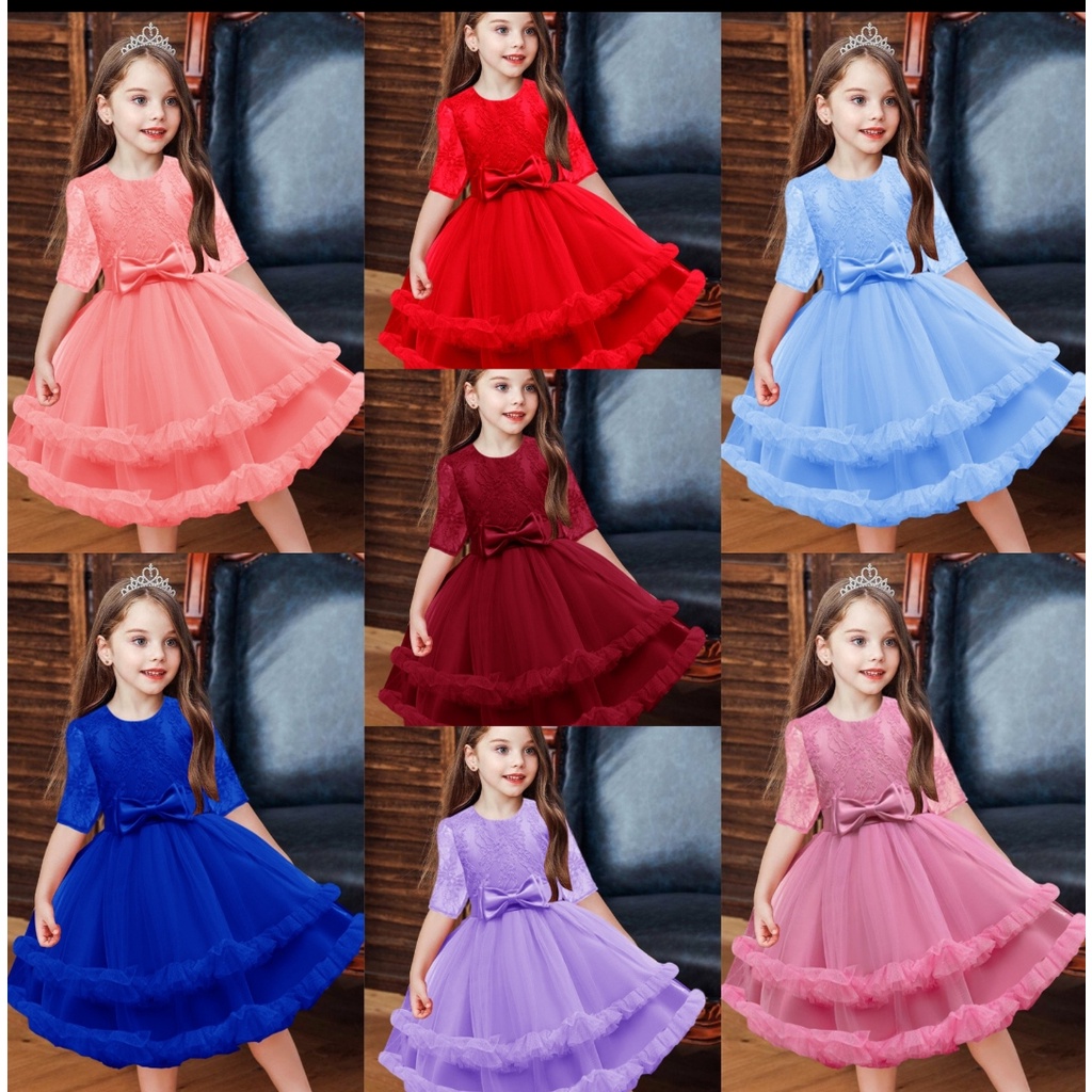 DRESS TINTIN KID / Dress brokat pesta kondangan/ gaun tutu anak/GAUN PESTA ANAK/DRESS ANAK/DRESS ULA