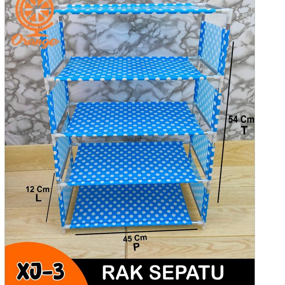 (PROMO) Rak Sepatu MOTIF 5 Susun 4 Ruang XJ-3 Tempat Penyimpanan Sepatu Portable