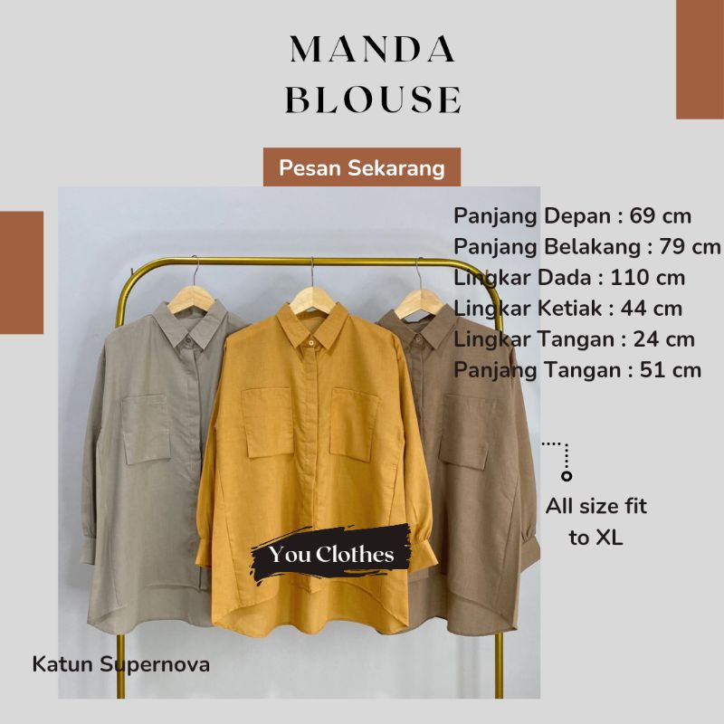 Kemeja Polos Kekinian/ Kemeja Polos Kantor/ Kemeja Polos Hijab/ Kemeja Polos~Manda Blouse