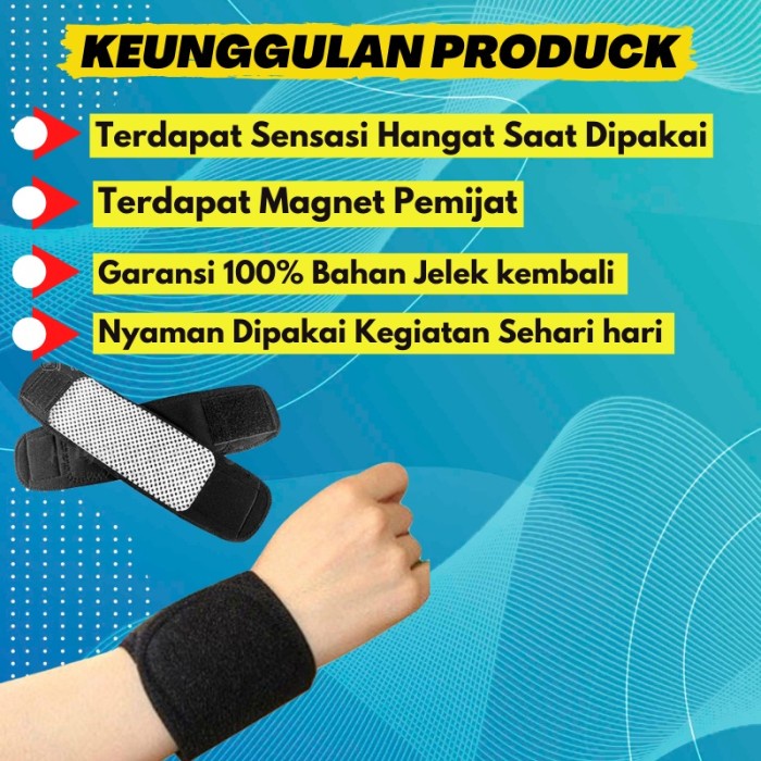 SABUK TERAPI PERGELANGAN TANGAN SABUK PEMANAS ALAT TERAPI MAGNET NYERI