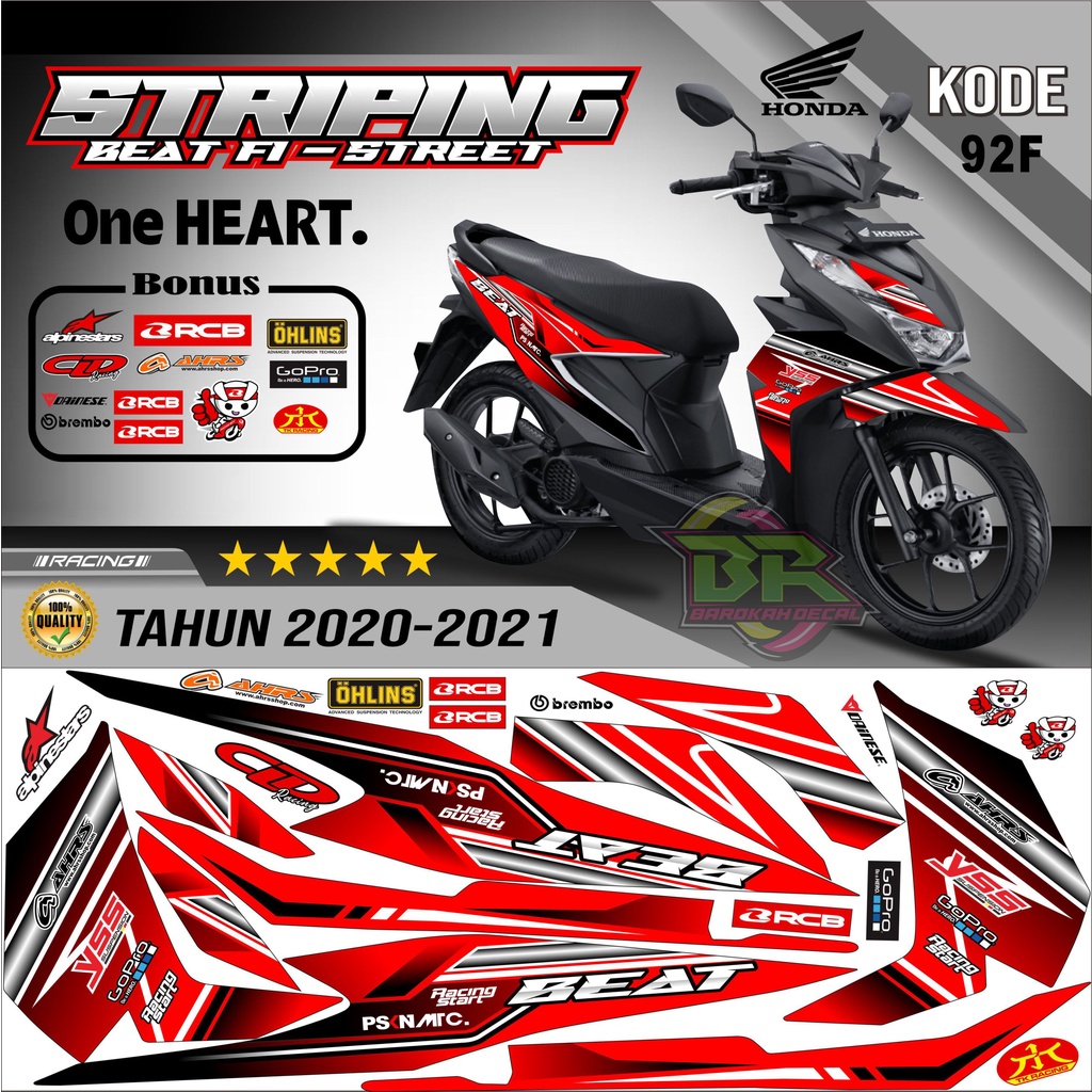 Striping Beat New 2020-2023 Stiker Lis Beat New Variasi kode 92