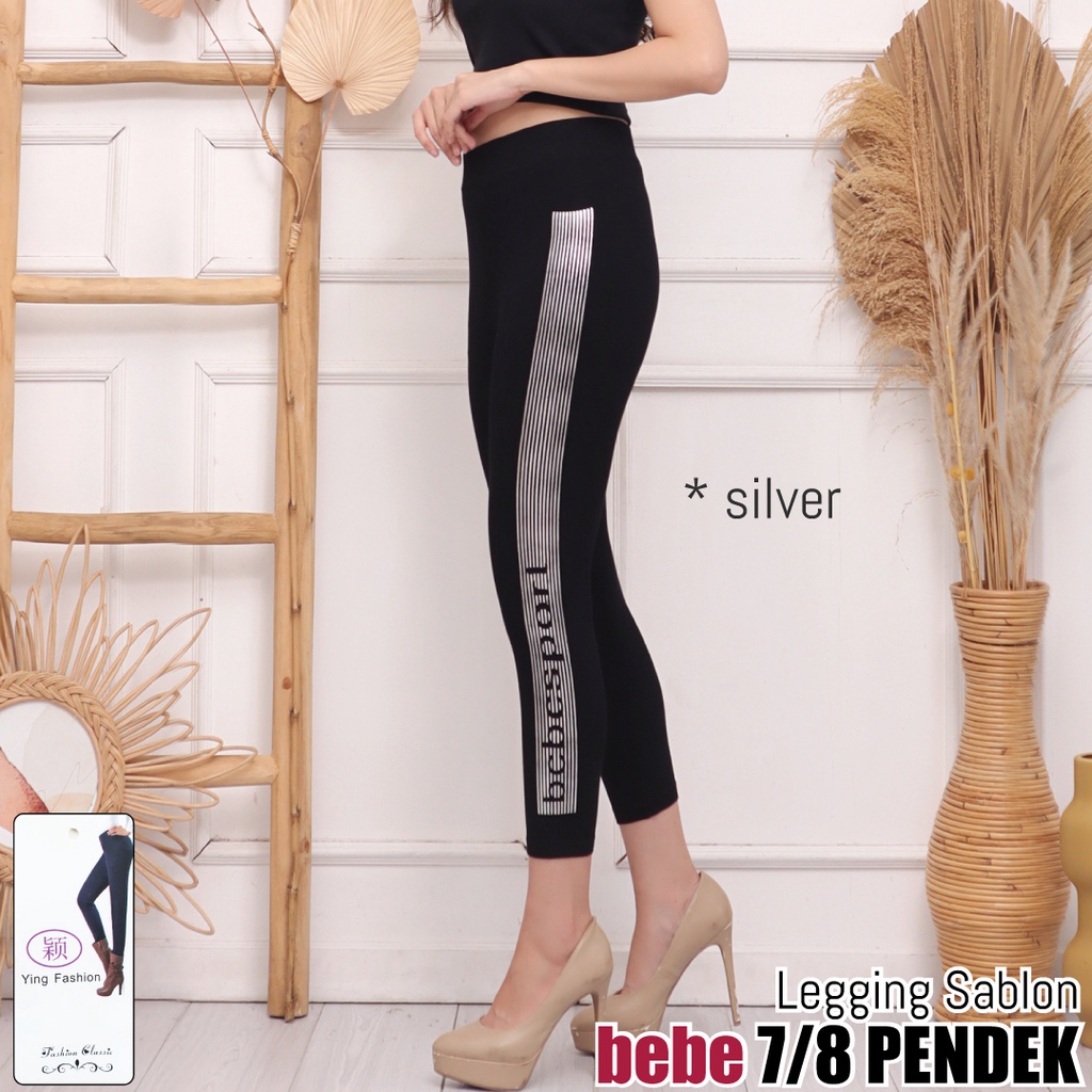 Legging ss BEBE 7/8 / legging sablon pendek / legging fashion import / ying fashion / legging pendek wanita