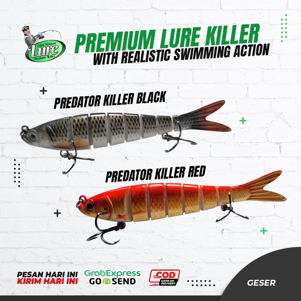 ORIGINAL PREMIUM LURE CEPY YANWAR KILLER WITH REALISTIC SWIMMING ACTION UMPAN LURE JIG CASTING MAS T