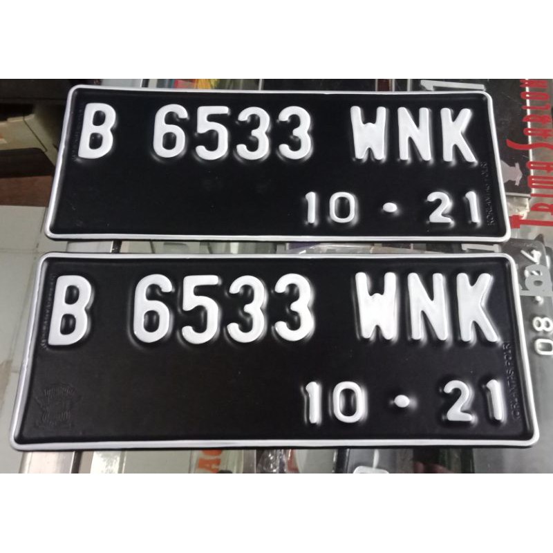 PLAT NOMOR MOTOR 2PCS LOGO LENGKAP