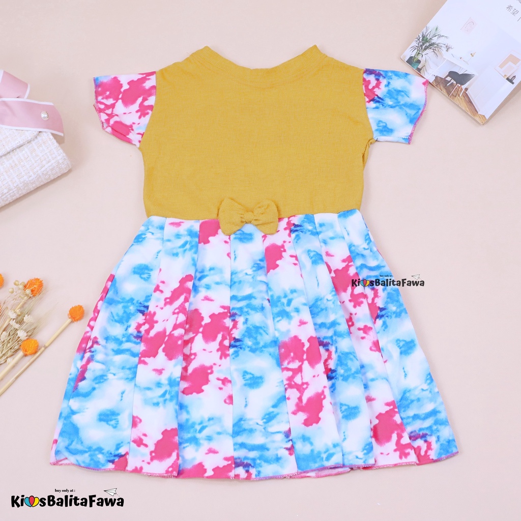 Dress Rossa LENGAN uk 5-6 Tahun / Dres Anak Perempuan Cewek Baju Lengan Murah Casual Import Gaun