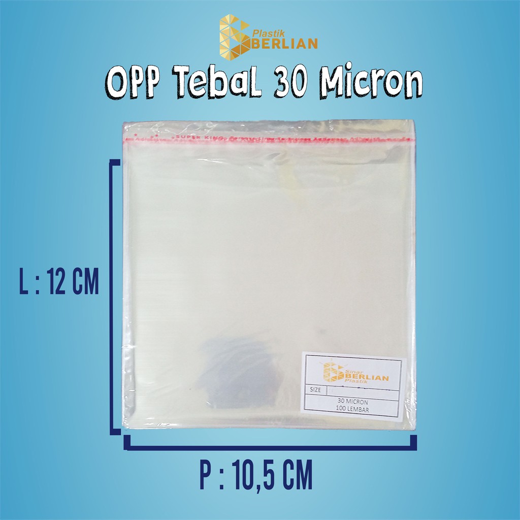 

10,5 X 12 cm Plastik OPP TEBAL 30 MICRON (100 lbr)