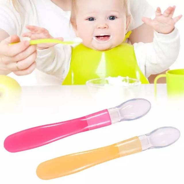 Sendok Makan Bayi Silikon - Baby Silicone Spoon Lentur Aman 0798