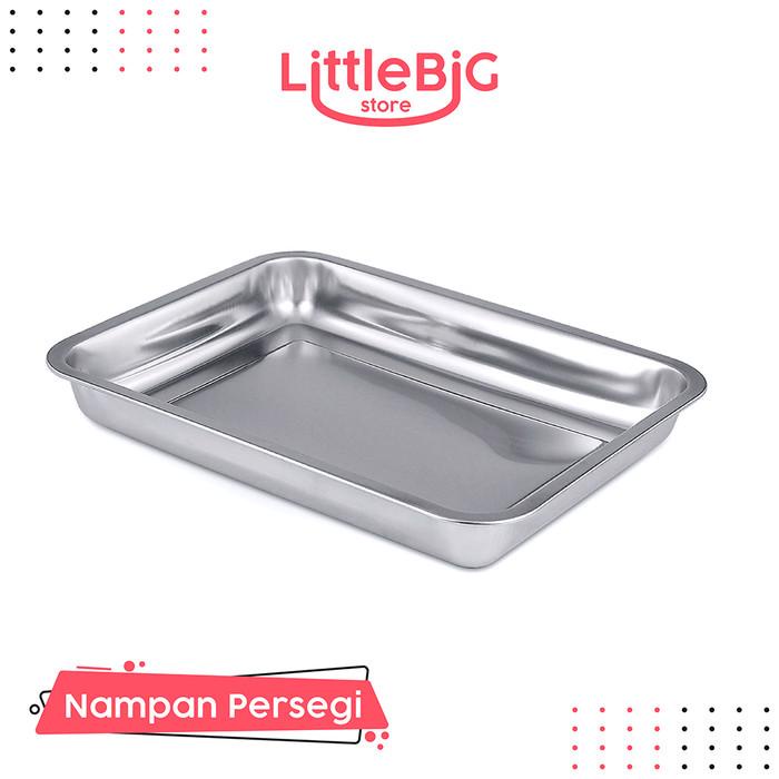 Nampan Nampan Makanan Segi Empat Baki Kotak Ukuran Besar Stainless Steel