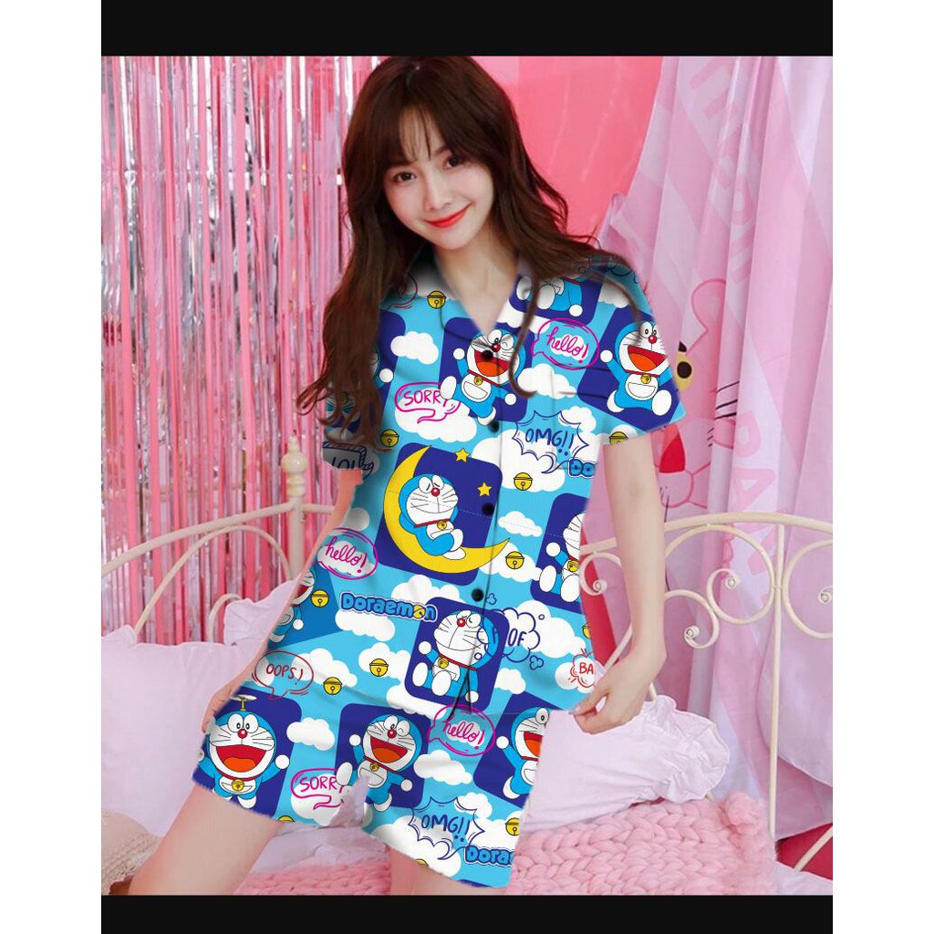 dealshop BAJU TIDUR PIYAMA DORA KOTAK