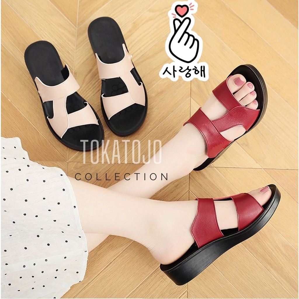 Sandal wedges wanita terbaru/sandal fashion korea/sandal wedges 5 cm/sandal wedges wanita cassual/sandal wedges wanita terbaru realpict/sandal wanita kekinian/sandal wanita murah/sandal wedges wanita korea/sandal wedges wanita import