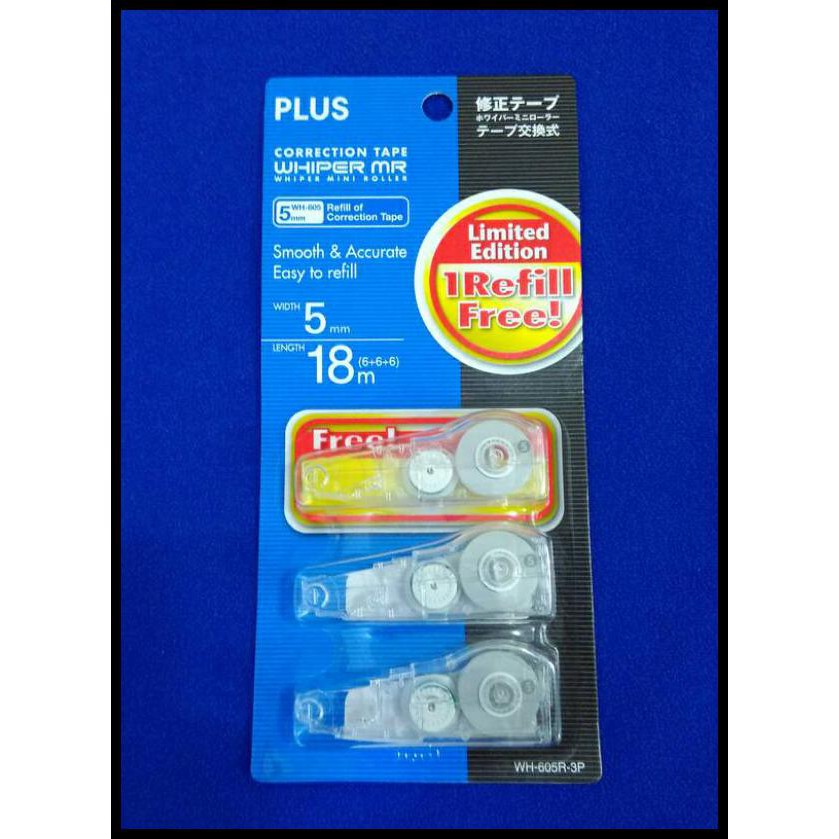 

REFILL CORRECTION TAPE PLUS WH605 ISI TIP EX KERTAS