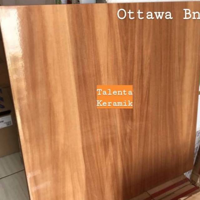 keramik 50x50 glossy motif kayu belmond brown dan ottawa brown kw1