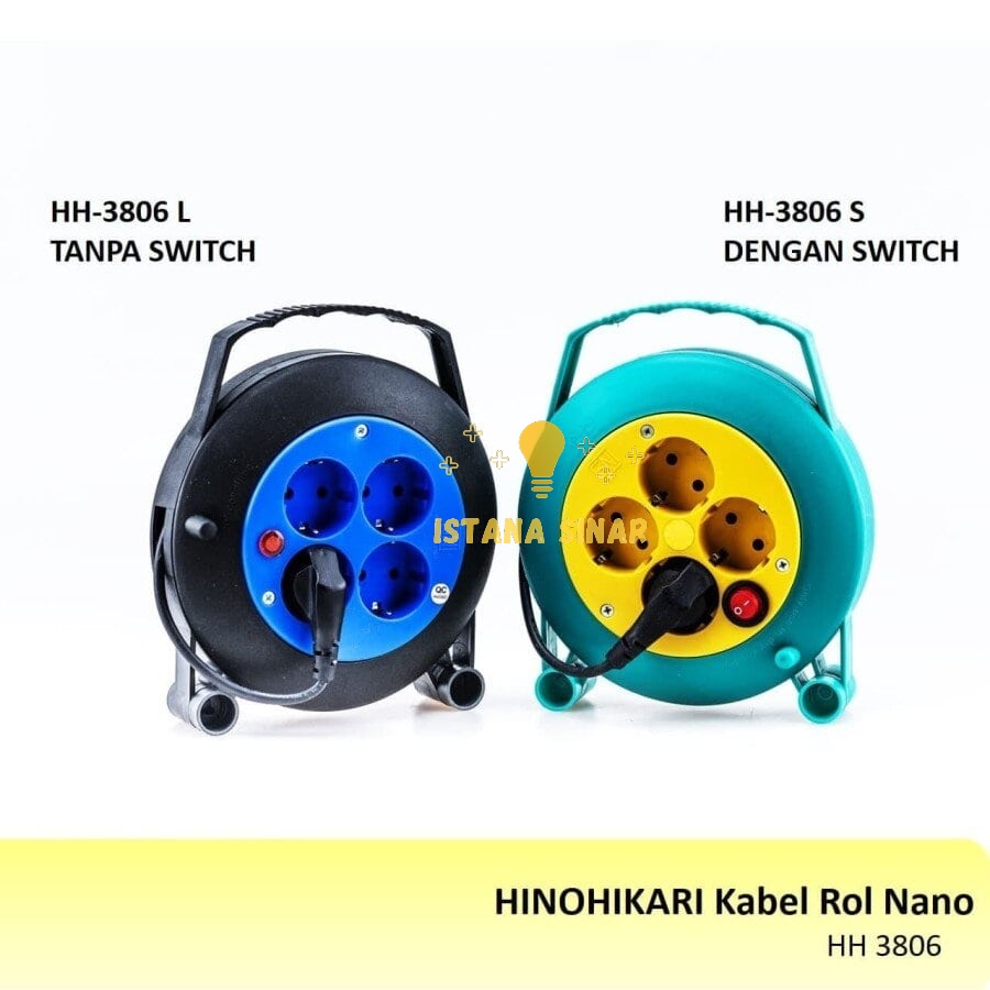 Kabel Roll / Kabel Rol / Stop kontak 6 meter Hinohikari SNI Box kabel