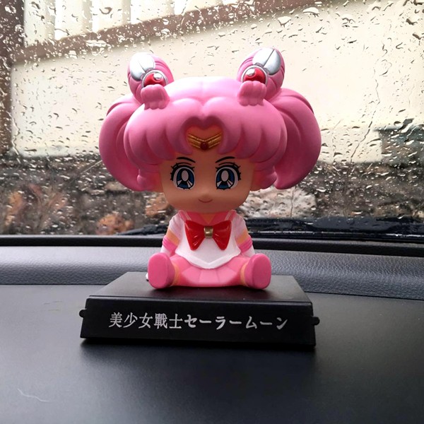 Boneka Figure Miniatur Pajangan Mobil SAILOR MOON CHIBIUSA CHIBI Goyang Kepala Shacking Head Toy