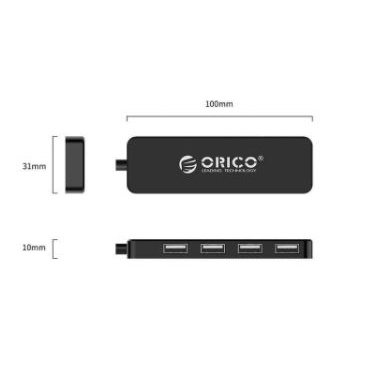 Usb 2.0 hub orico 4 port slim 480Mbps mini slim 30cm cable for pc aio laptop i-mac-book fl01 fl-01 - Terminal usb2.0 4 slot