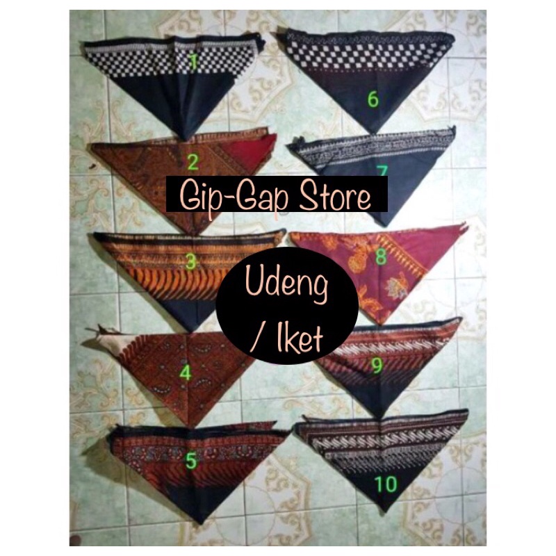 Iket Kepala Segi Empat Jawa / Udheng Batik / Udheng Segi Empat Batik / Kain Blangkon / Udeng Batik