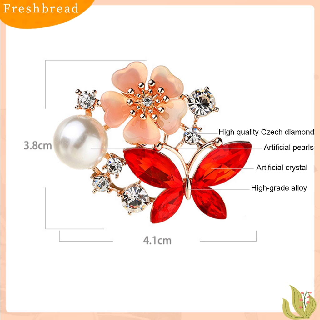 Terlaris Brooch Pin Butterfly &amp; Flower Decor Durable Elegant Style Lovely Brooch for Daily Life