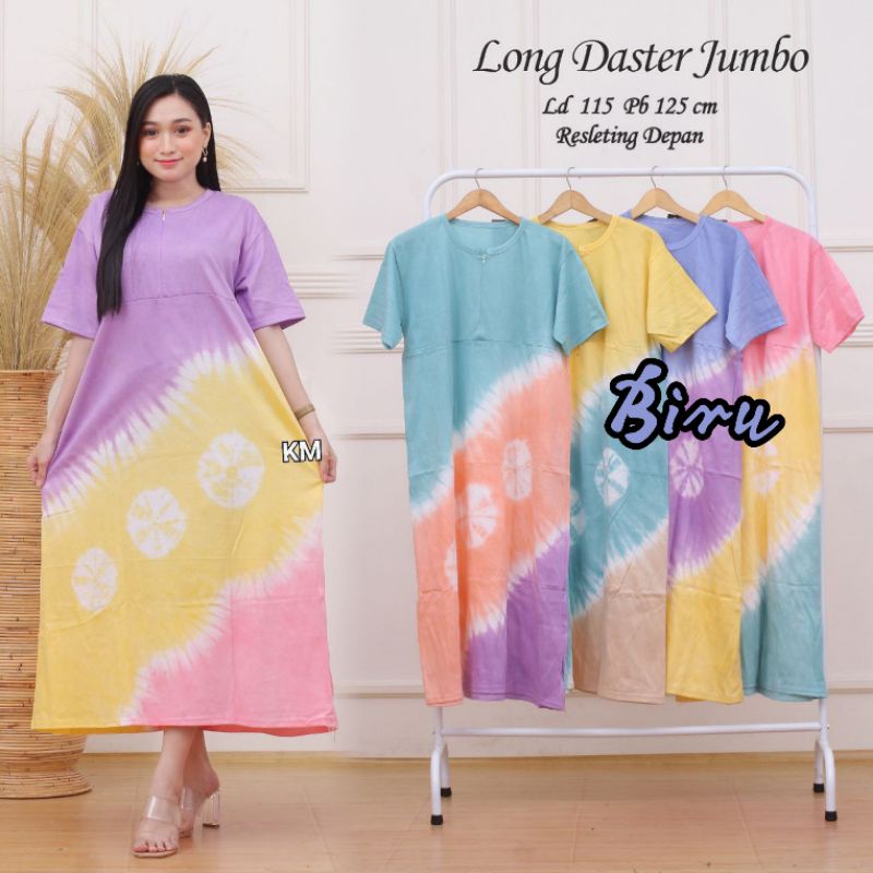 LONG DASTER KAOS JUMBO BUSUI MOTIF TIEDYE BATIK PEKALONGAN HOMEDRESS WANITA KEKINIAN