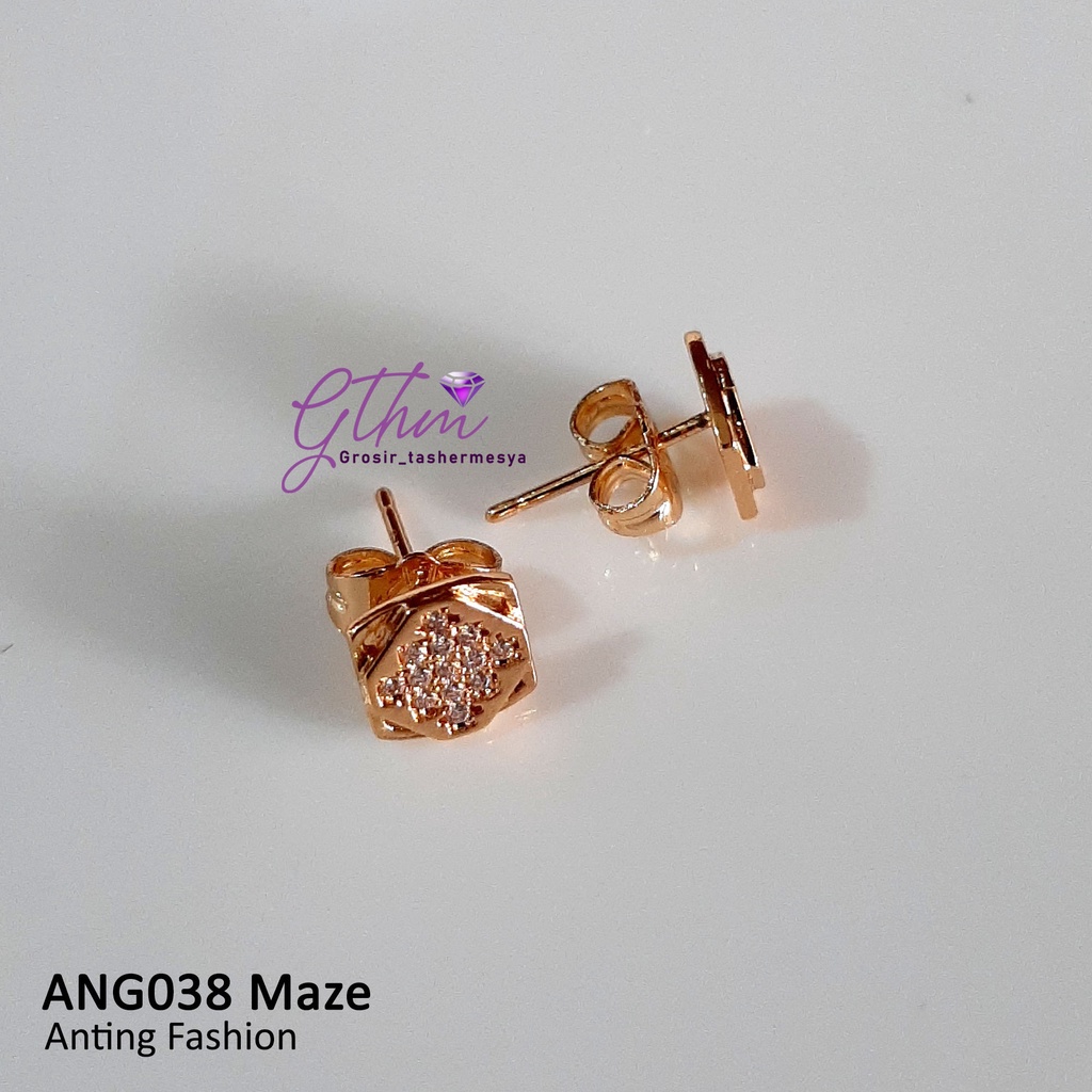 Anting Wanita Maze Perhiasan Import Model Stud Anti karat Bisa dipakai sehari-hari simple fashionable ang038 gthm