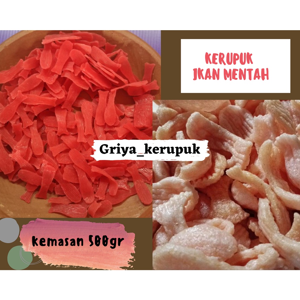 

Krecek Kerupuk Mentah Ikan Merah Kemasan 500 Gram