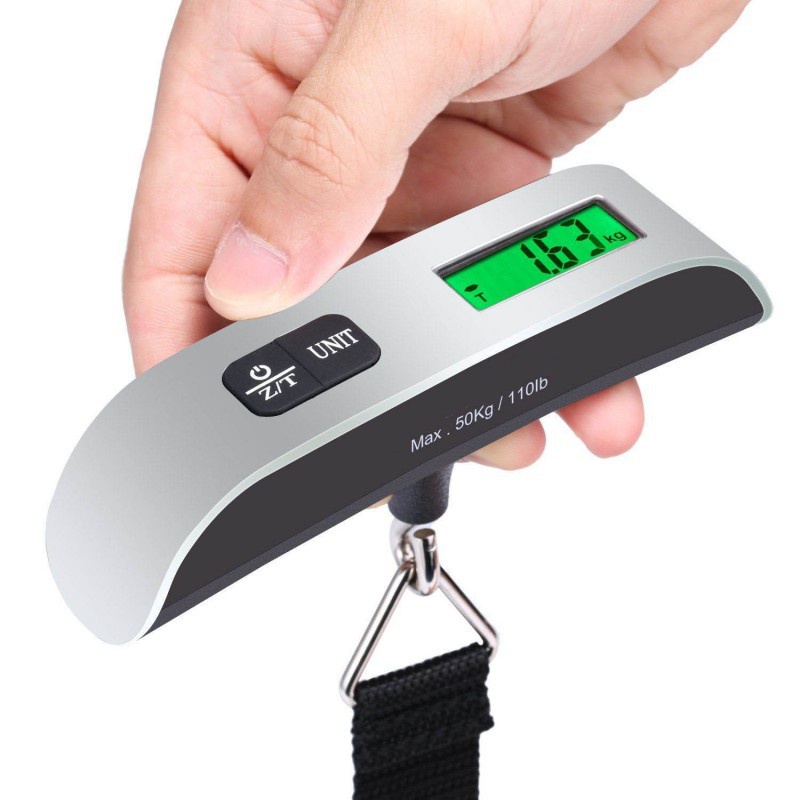 Timbangan Koper Silver Electronic Travel Luggage Scale Gantung Digital