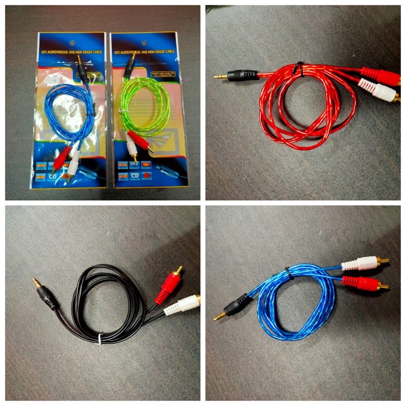 Kabel aux 2in1 1.5m Kabel AUX 2 Line 1.5m Stereo Audio Auxiliary Cable 2 in 1 Male to Male Jack3.5mm