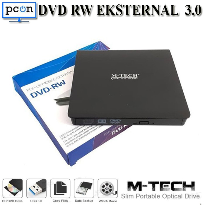 DVD RW External Portable M-Tech Optical Drive  USB 3.0