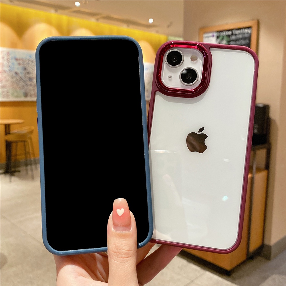 CASE METALLIC CHROME OPPO A16 A55 A54 A74 A95 A5S A12 A7 A11k RENO 7 CASING AKRILIK CLEAR CASING CLE