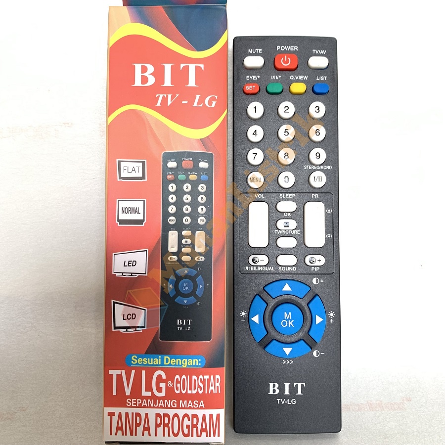 REMOT TV LCD LED FLAT BIT TV LG + GOLDSTAR TANPA PROGRAM