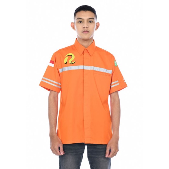 grosir baju wearpack murah/atasan baju safety tangan pendek/kemeja kerja custom bordir/seragam kerja karyawan kantor lapangan