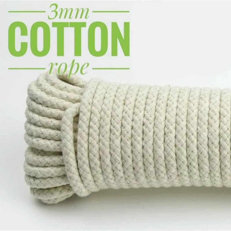 tali tambang katun kepang 3mm - meteran