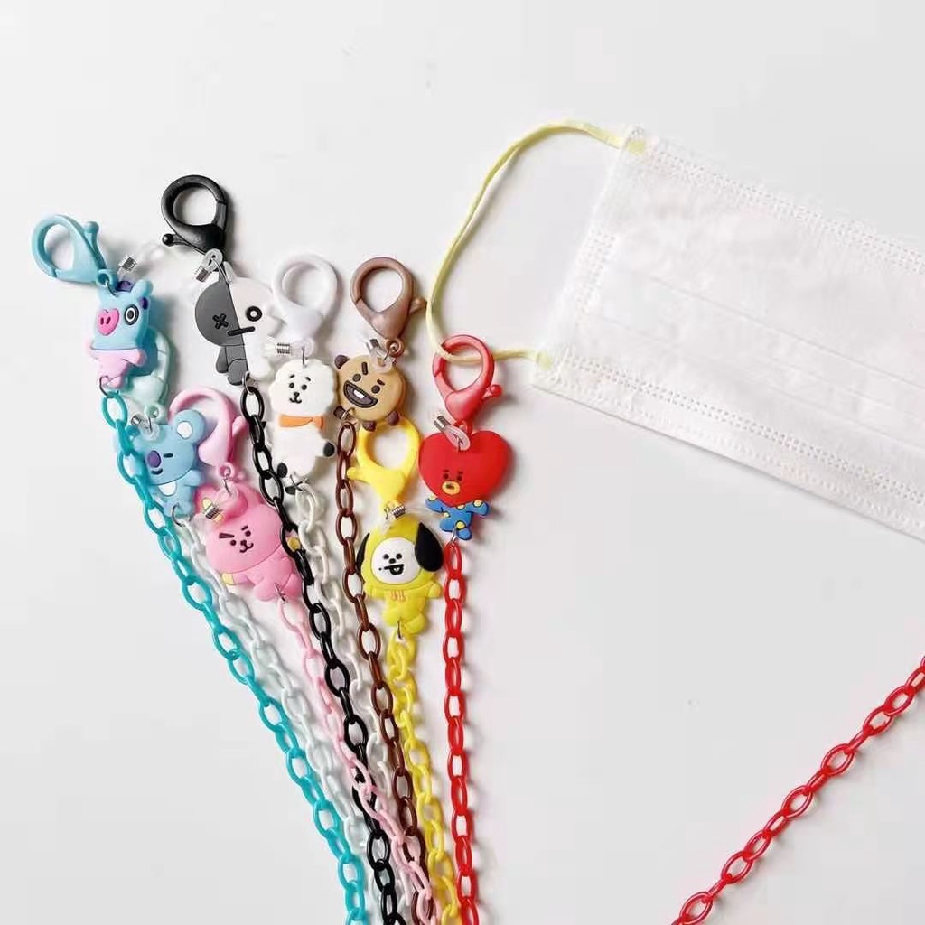 New Candy Color Cartoon BTS Acrylic Lanyard Necklace Glasses Chain Lanyard