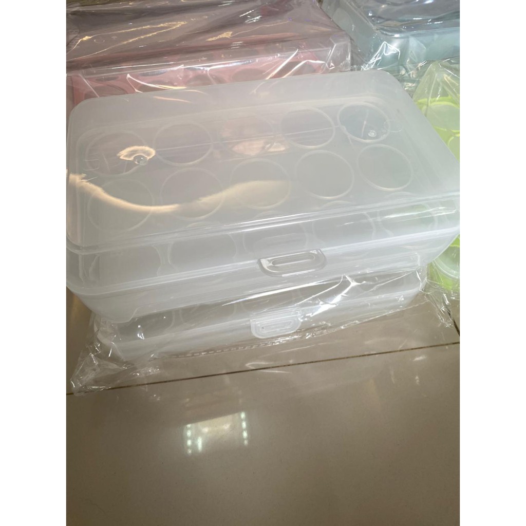 Kotak Telur Portable / Box telur / egg Box / egg organizer 15 sekat serbaguna