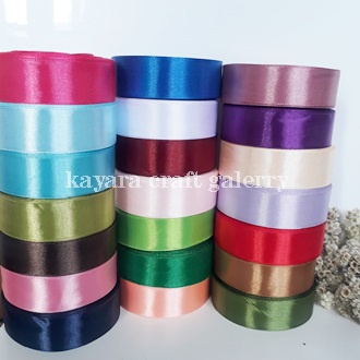 [Per Rol] Pita Satin Polos 2,5cm/Satin Ribbon/Pita Kado Buket Bunga Hampers/Pita Krajinan Dan Dekorasi