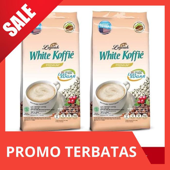 

PROMO TERMURAH Kopi Luwak White Koffie Less Sugar Bag 10x20gr Twin Pack AR194